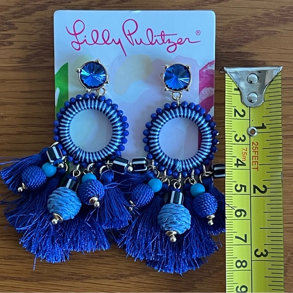 Lilly Pulitzer Social Sunset Earrings Borealis Blue - Picture 5 of 5